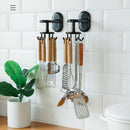 360 Degree 6 Hooks Kitchen Rotating Nail-free Holder Hanging Storage Rack
