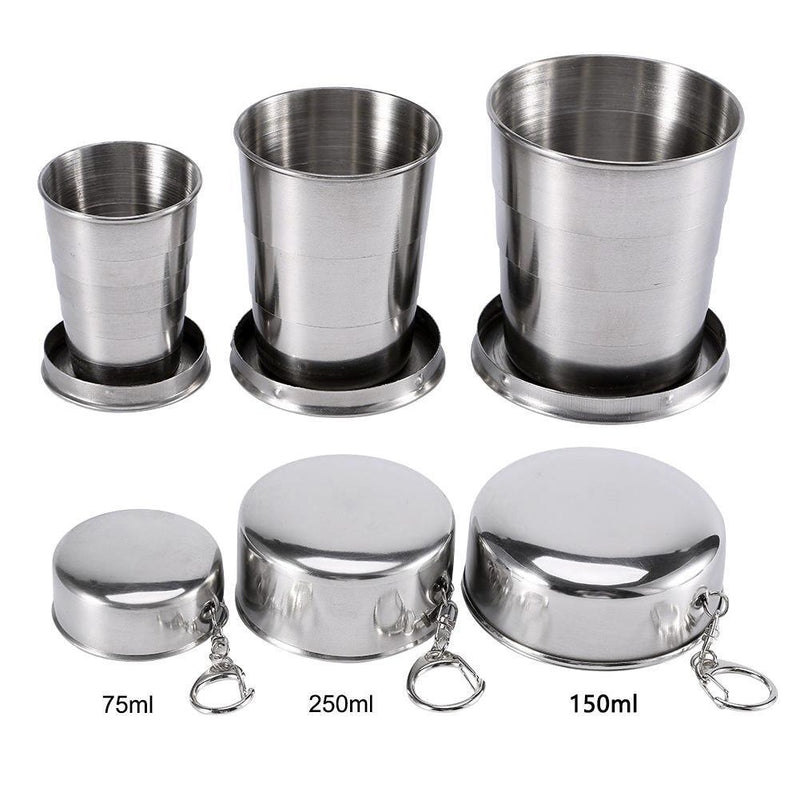 Stainless Steel Foldable Cup Outdoor Camping Travel Portable Teacup (150ml)