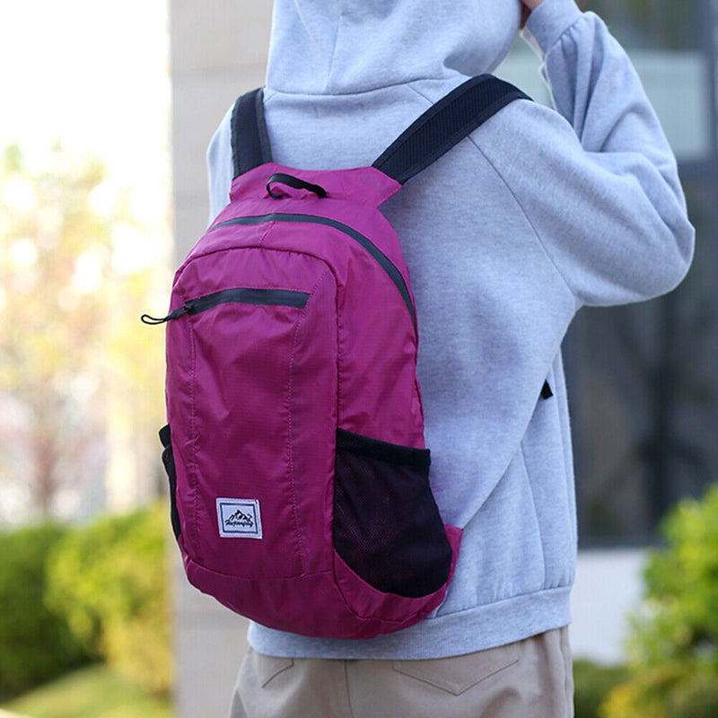 20L Large Waterproof Folding Climbing Backpack Travel Rucksack (Rose Red)