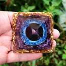 Crystal Orgone Pyramid Healing Reiki Chakra Stones Orgonite Pyramid 6cm (C)
