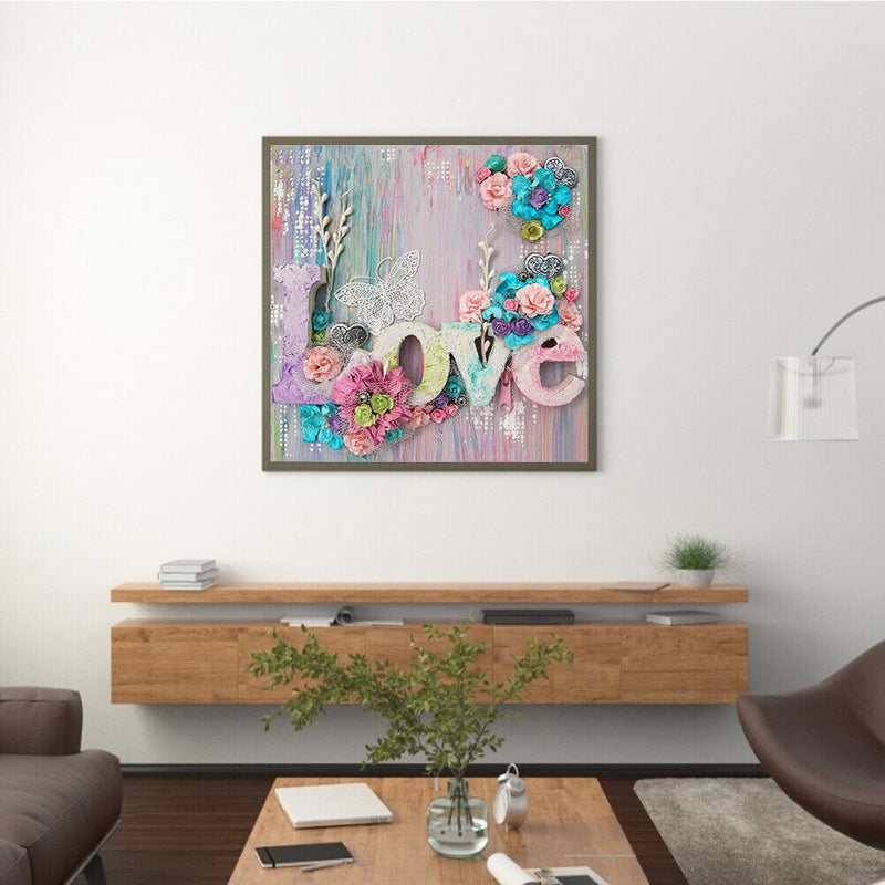 Word Love Oil Paint By Numbers Kit DIY Acrylic Frameless Picture On Canvas