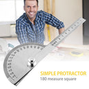 180 Degree Stainless Steel Protractor Angle Finder Rotary Measuring Ruler Newly