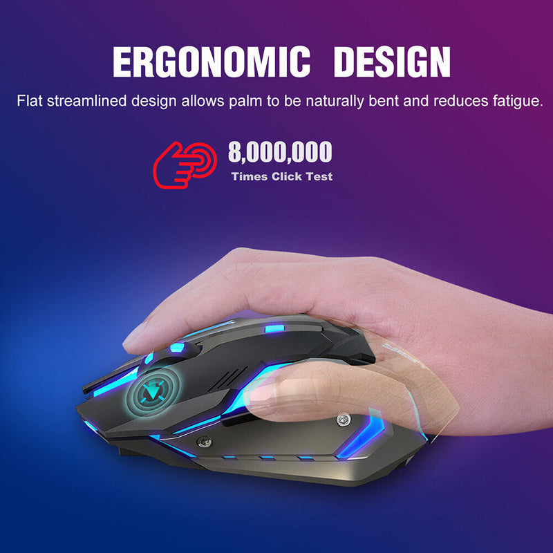G859 6 Buttons Luminous Wireless Mouse Computer PC 2400dpi Ergonomic Gaming Mice