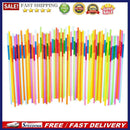 100pcs Disposable Safe Plastic Color Straw with Extendable Elbow Design