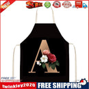 Letter A Print Kitchen Linen Apron Waterproof Home Cooking Bibs (82x68cm)