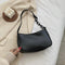 Pure Soft Leather Women Handbag Small Underarm Shoulder Totes Bag (Black)