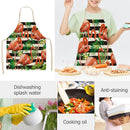 Kitchen Linen Apron Stripe Flamingo Print Home Cooking Baking Bib Oil-Proof Tool