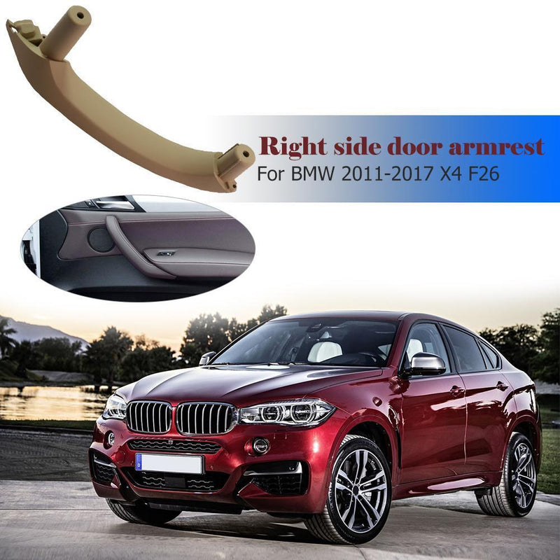 Right Inner Door Panel Handle Pull Trim Cover for X3 F25 X4 F26 (Beige)