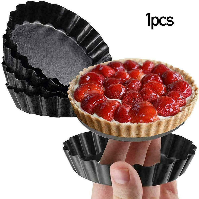 4" Pie Cake Tart Removable Non-Stick Bottom Baking Pan Cooking Pastry Mold C1J5