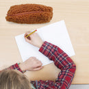 Stationery Storage Plush Pen Case Student School Pencil Organizer (Coffee) Newly