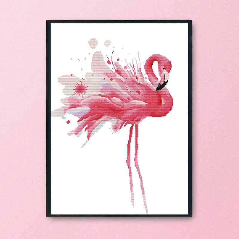 Needlework Kit Pink Animal Stamp DIY Living Room Wall 11CT Handmade Cross Sti