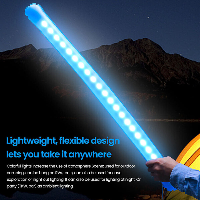 Folding Outdoor Camping Lantern RGB LED Inflatable Hiking Tent Light (2pcs)