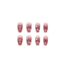 Girls Save Time False Nails Love Heart Shaped Rhinestones DIY Manicure Patch