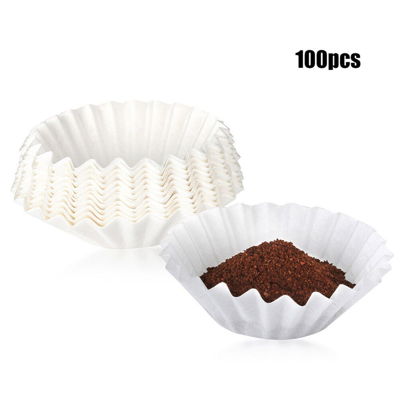100Pcs White Coffee Filters Cone-Shape Drip Coffee Powder Filter Papers Strainer