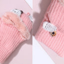 3-6 Years Children Knitted Half Finger Mitten Gloves Flip Cover Mittens