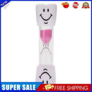 Creative Smiling Face Hourglass Sand Clock for Kids Brushing Teeth (Pink)