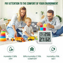 Durable Indoor Electronic Clock Digital Thermometer Hygrometer Humidity Meter