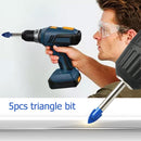 5pcs Drilling Tools Glass Tipped Ceramic Tile Cutter Triangle Drill Bits Newly