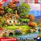 5D DIY Full Round Drill Diamond Painting Relaxing Village Cross Stitch Kit Newly