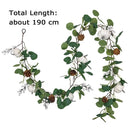 Halloween Thanksgiving Day White Pumpkin Room Decor Cane Vine Maple Leaf