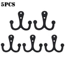 5x Double Robe Hook Heavy Duty Coat Hooks Wall Mounted for Hat hardware/