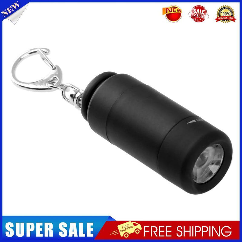 LED Mini Flashlight Portable Key Chain Outdoor Camping Hiking Torch (Black)