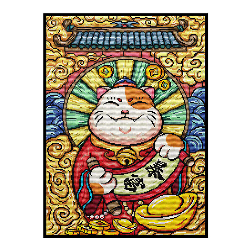 Full Embroidery Get Rich Cross Stitch Kits 14CT Stamped DIY Canvas Craft Gifts