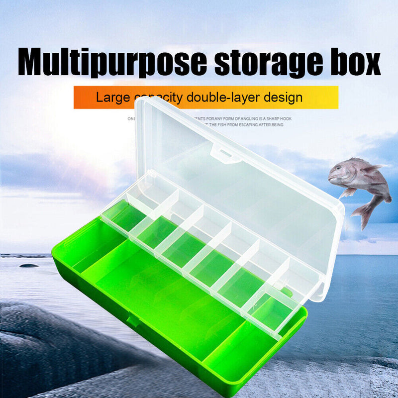 11 Compartments Fishing Box Double Layer Lure Hook Storage Organizer Contai