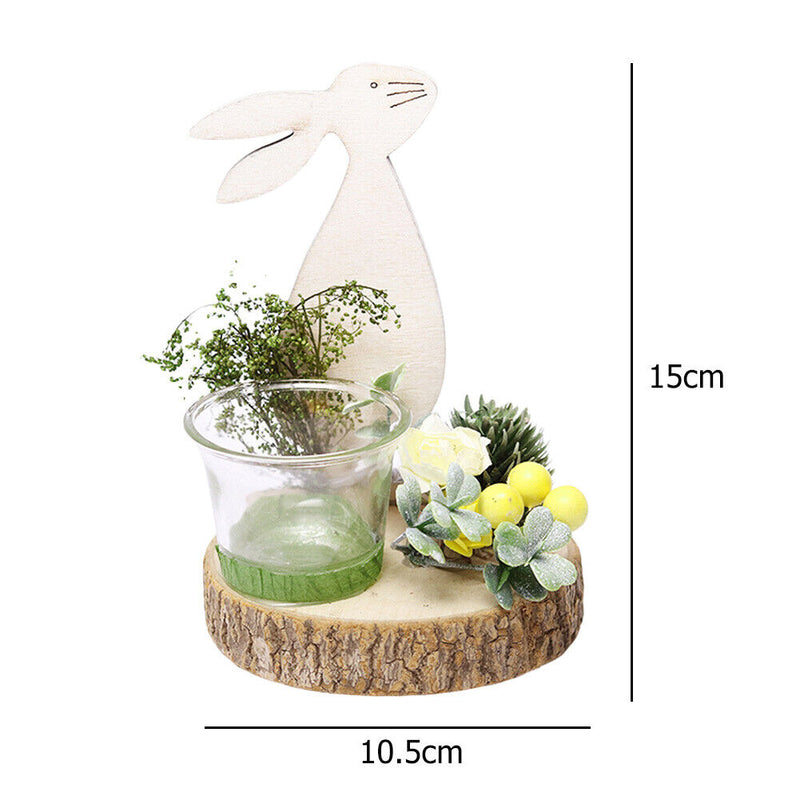 Easter Bunny Flower Candlestick Happy Easter Decor for Home Table Ornaments
