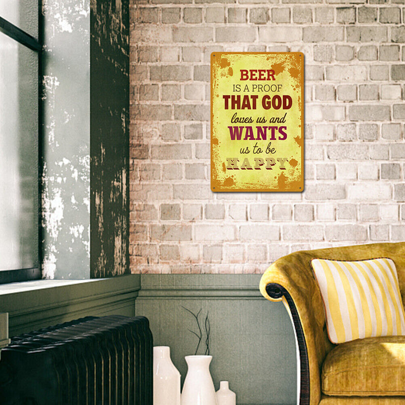 Retro Crazy Letter Metal Plate Painting Bar Tin Plaques Wall Sign (8027-12)