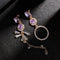 Women Purple Crystal Dangle Earrings Ear Stud Drops Earrings Rhinestone