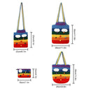 Gift Knitted Large Capacity Rainbow Handbag Tote Messenger Bag Shoulder Bags