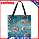 Flower and Birds Shopping Bag, Printed, Casual, Large