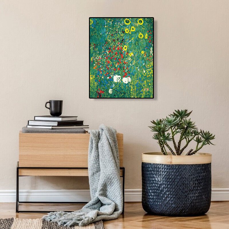 DIY Digital Oil Painting By Numbers Green Flower Color Drawing Plant Picture Kit