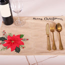 Dining table mat safflower cutlery fork set mat linen cup table protective decor
