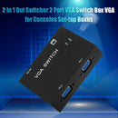 VGA Switch Box Video Converter 2-in-1 Out Switcher Splitter for PC Projector