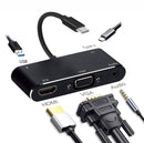 Speaker Adapter 3.5mm Audio Docking Station 4K HDMI VGA USB 3.0 Type-C Hub
