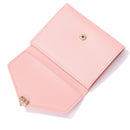 Pure Color Trifold PU Leather Coin Purse Women Simple Card Holder Short Wallet