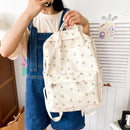 #A Fashion Large Capacity Flower Prints Student School Bag Zipper Shoulder Bag