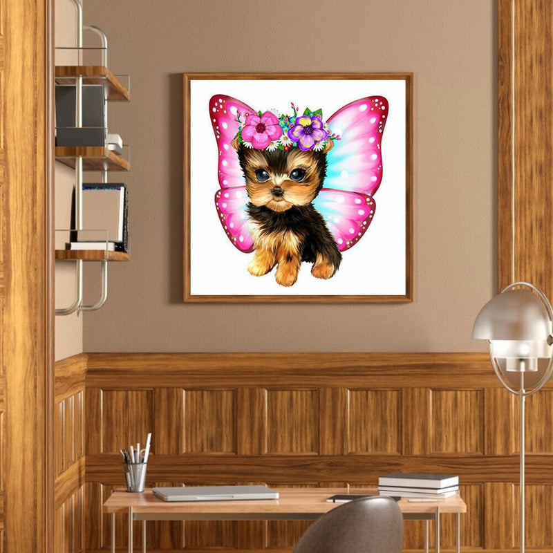 5D DIY Diamond Painting Kits Full Round Drill Butterfly Puppy Mosaic Crafts