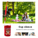 Round Messenger Strap Water Bottle Insulated Protective Bag (Red Dog)