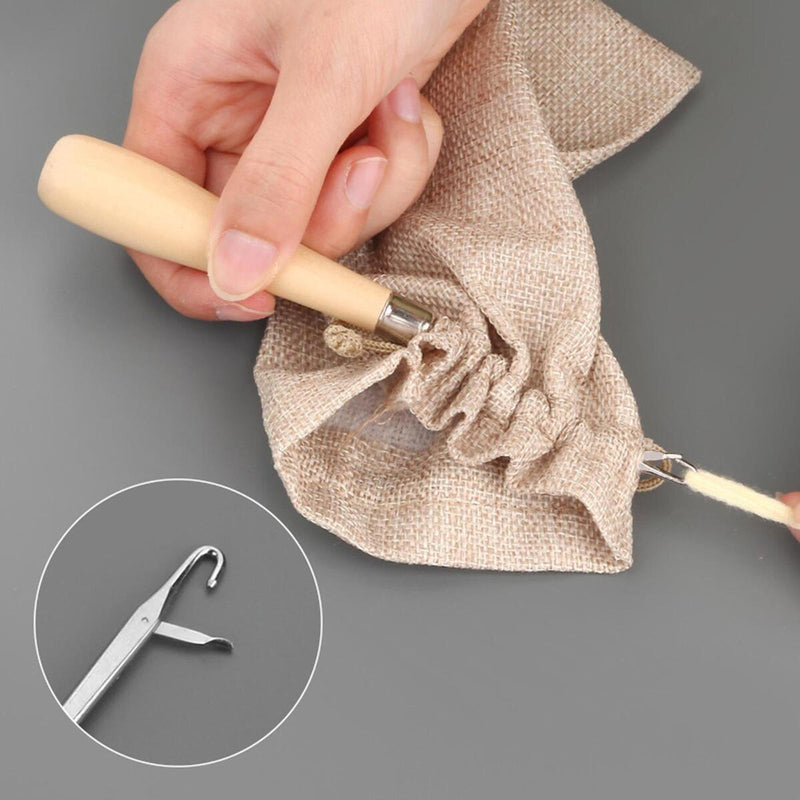 1PC Crochet Hook Wood Handle Carpet Repair Latch Crochet Needle Knitting Craft~