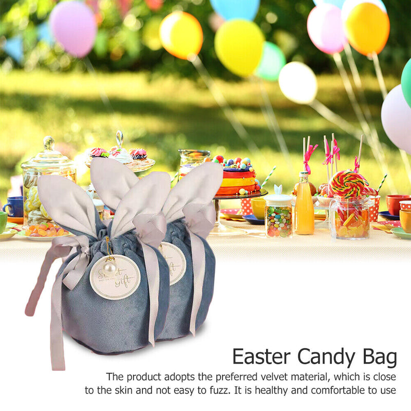 Rabbit Ears Gift Packing Bags Easter Bunny Shape Velvet Birthday Party Pouches