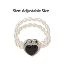 With Crystal Double Layer Popular Accessories Aadjustable Ring Jewelry