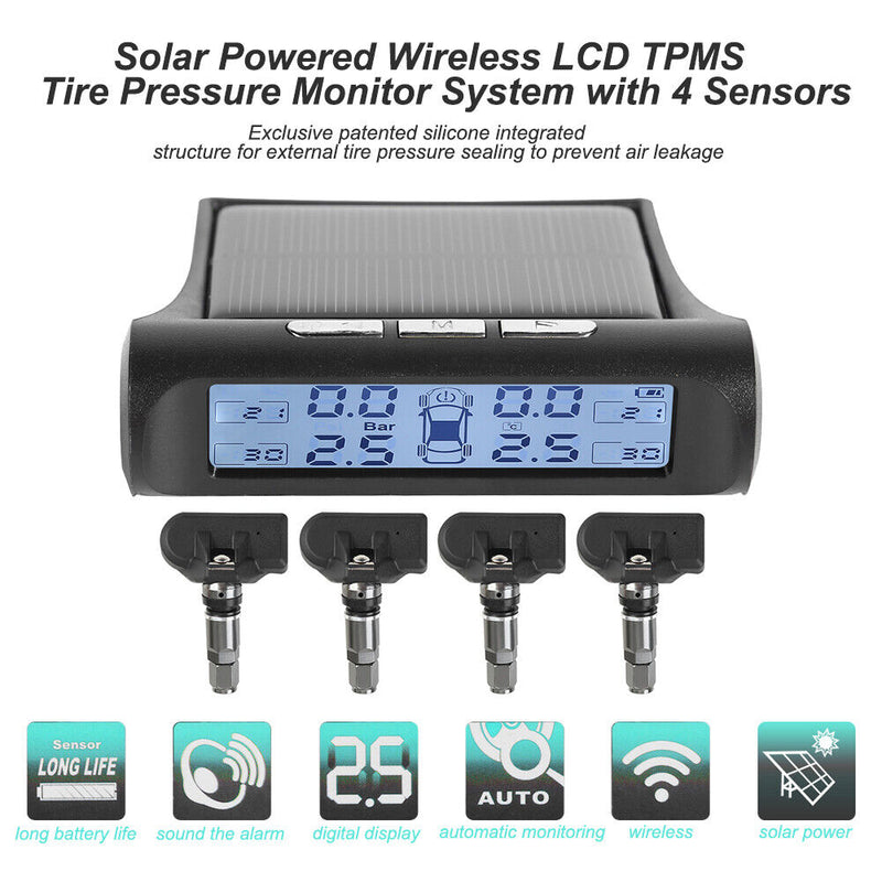 Black White Screen Car TPMS Tire Pressure Monitor System (Internal Sensor) Newly