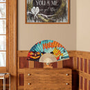 Halloween Pumpkin Fan Oil Paint By Numbers Craft Frameless Handheld Home Deco