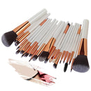 22pcs Makeup Brushes Kit Pro Eyeshadow Liner Lip Concealer Tool(White)