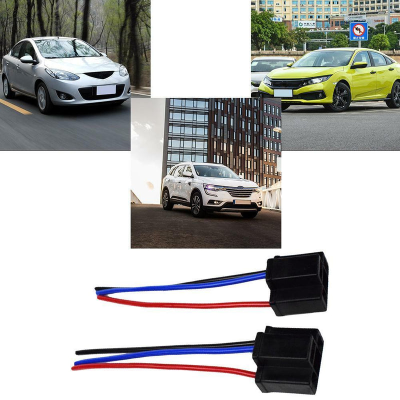 1 Pair H4 9003 Bulb Socket Female Adapter Connector for Headlight Fog Lamp