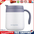 350ml Stainless Steel Vacuum Flask Handle Lid Portable Water Cup (White)