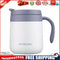 350ml Stainless Steel Vacuum Flask Handle Lid Portable Water Cup (White)
